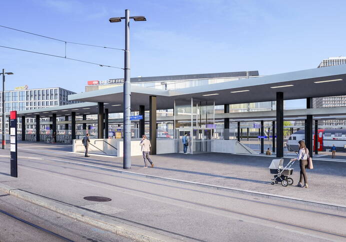 Visualisierungen Eingang Max Dätwyler Platz am Bahnhofs Wankdorf