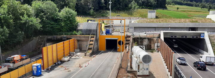 Accès au chantier du 2e tube du tunnel Gubrist